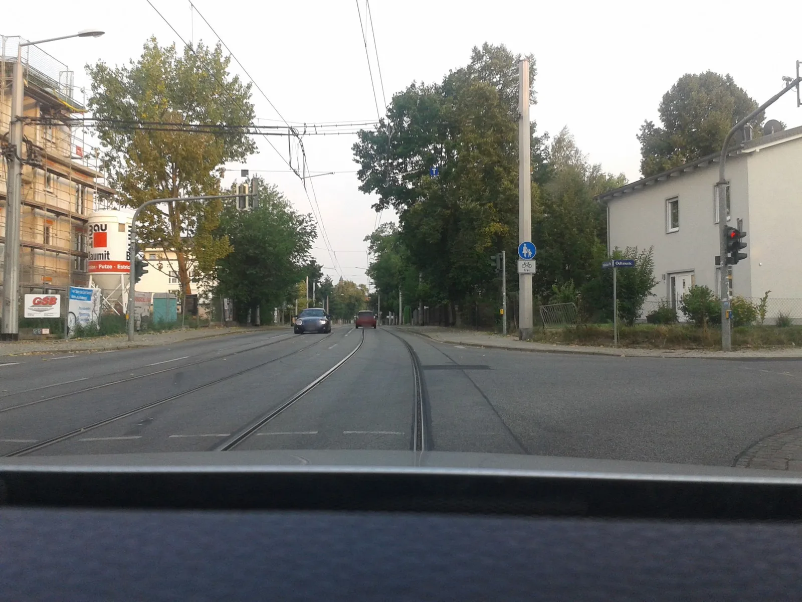 Street-level view of a level crossing in Germany
