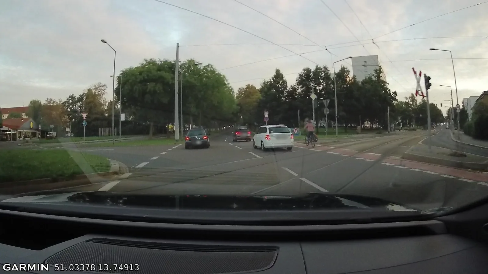 Street-level view of a level crossing in Germany