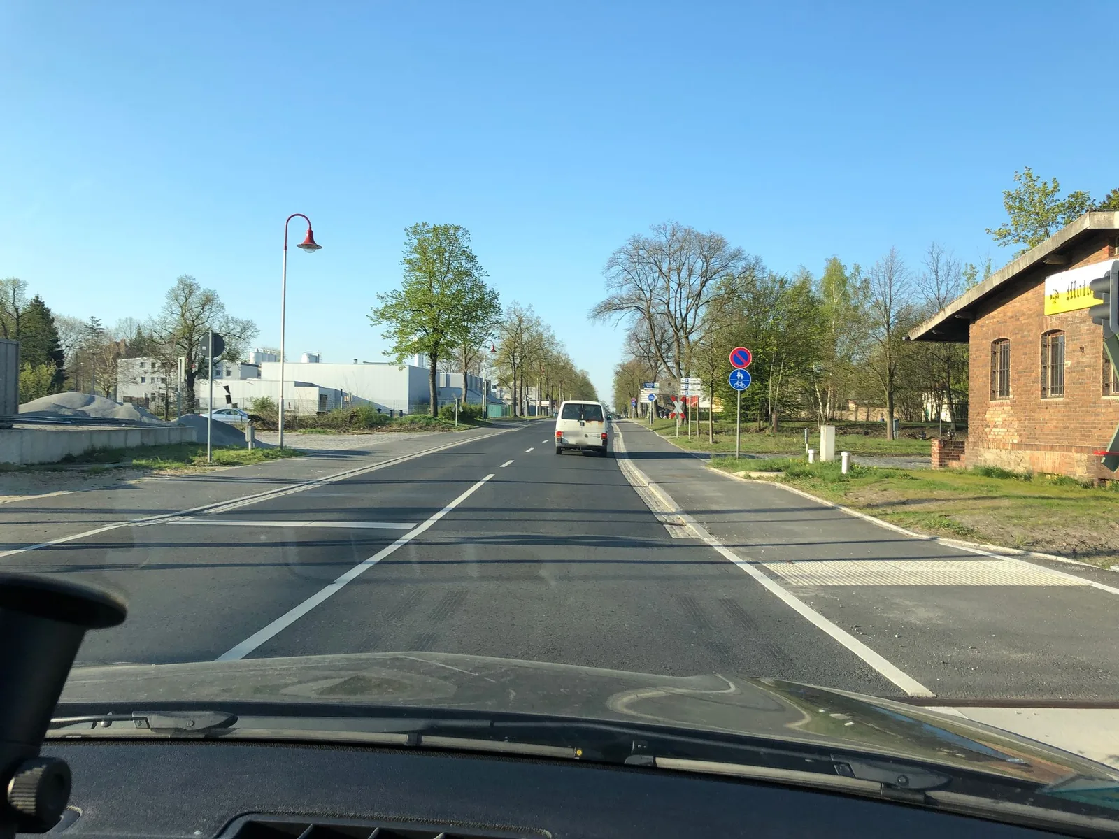 Street-level view of a level crossing in Germany